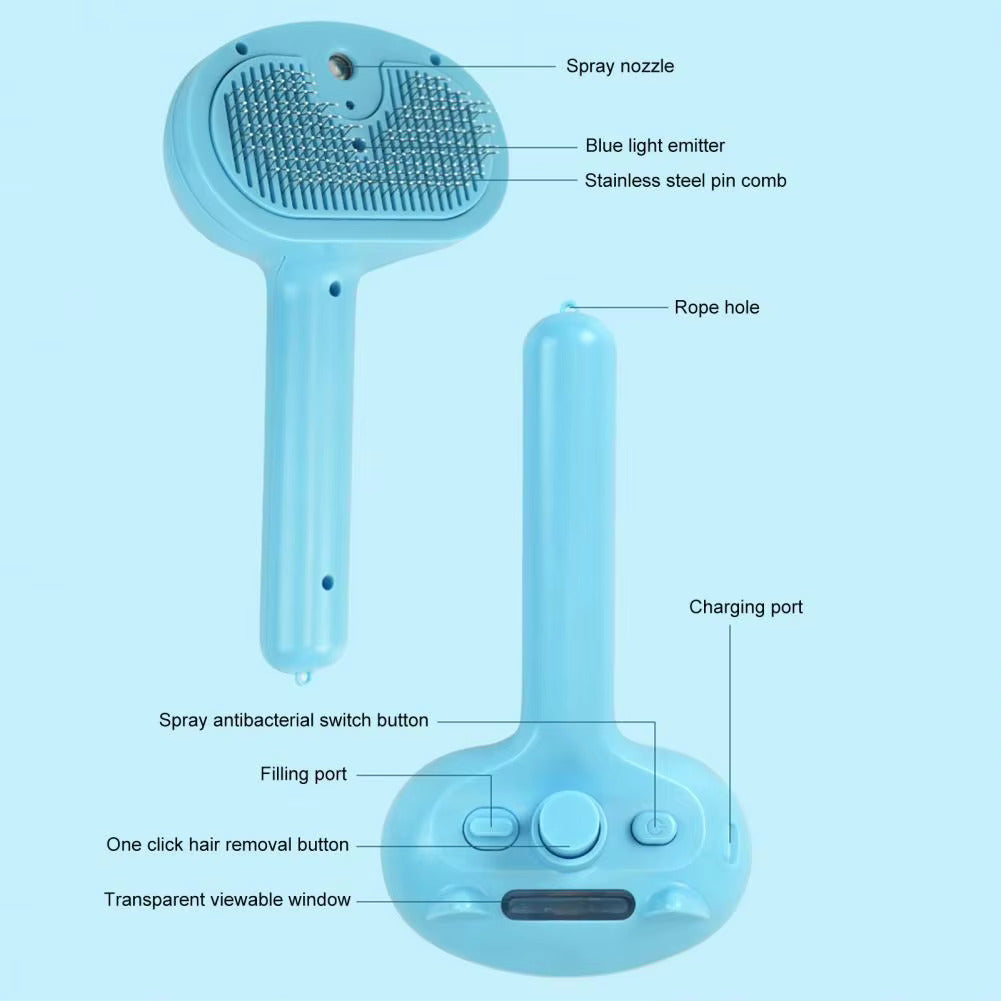 3-in-1 Dog and Cat Electric Steam Brush