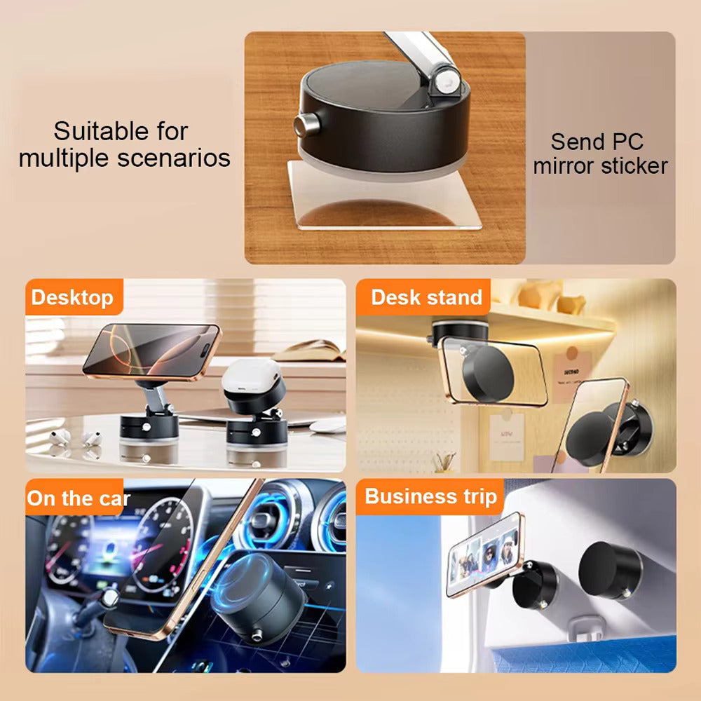 Mechanical vacuum magnetic mobile phone bracket