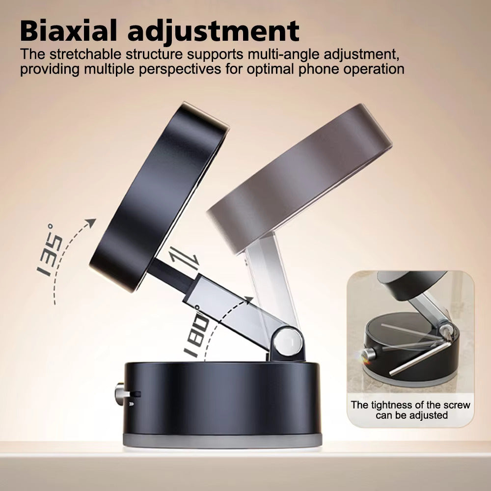 Mechanical vacuum magnetic mobile phone bracket