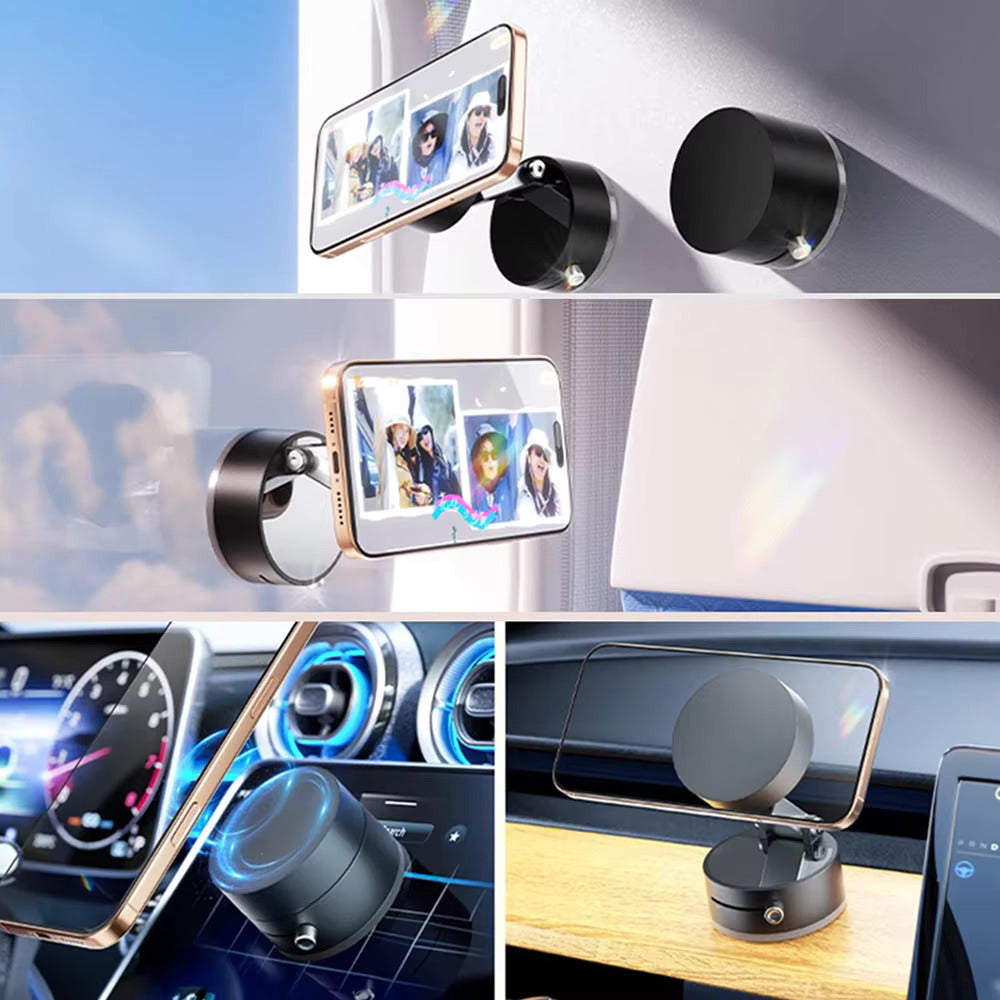 Mechanical vacuum magnetic mobile phone bracket