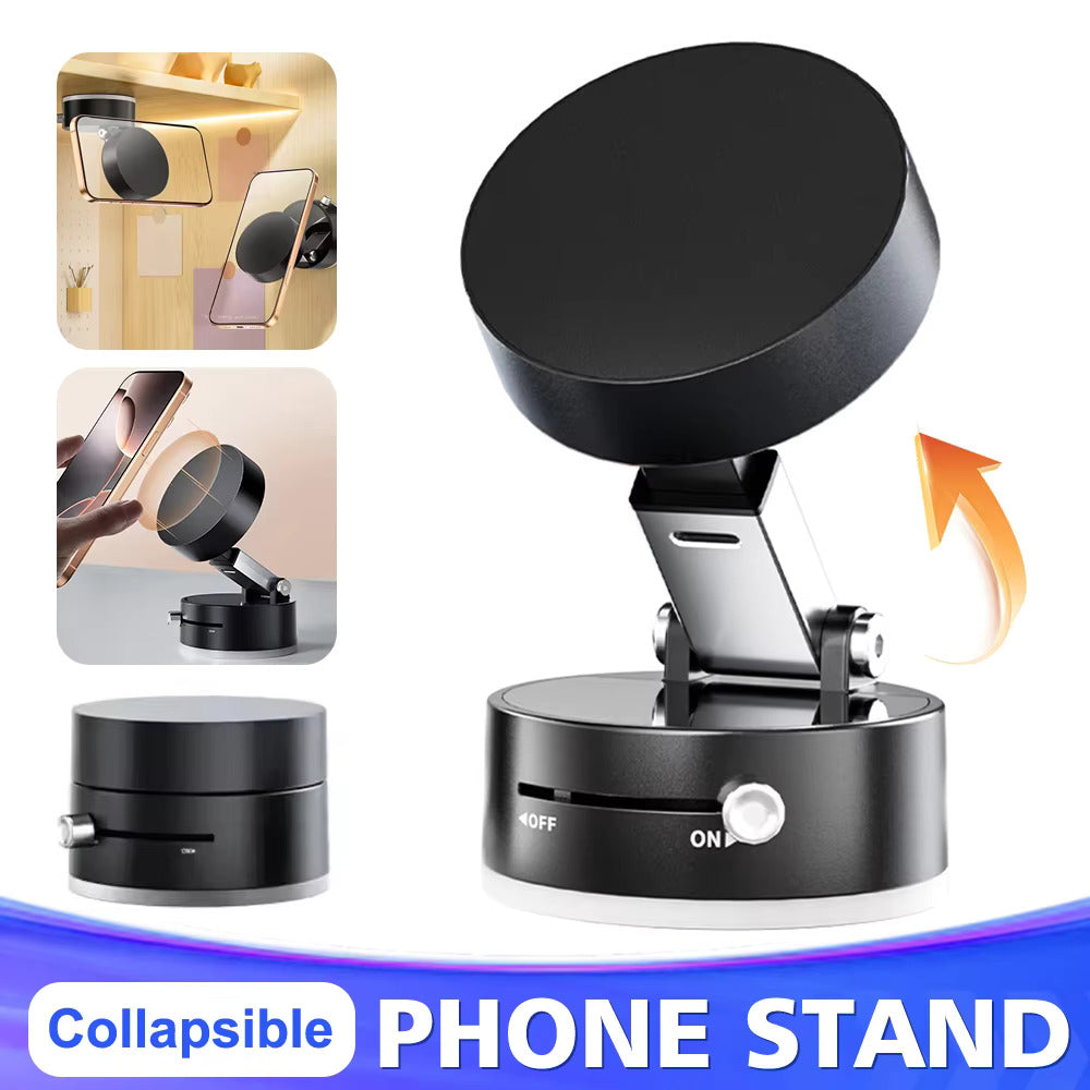 Mechanical vacuum magnetic mobile phone bracket