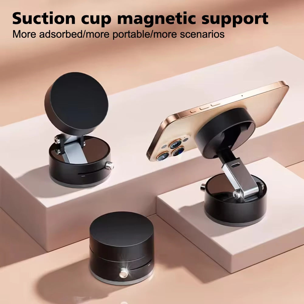 Mechanical vacuum magnetic mobile phone bracket